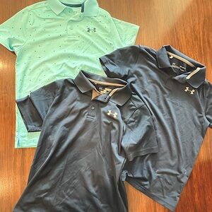 3 pack Under Armour drifit polo shirts